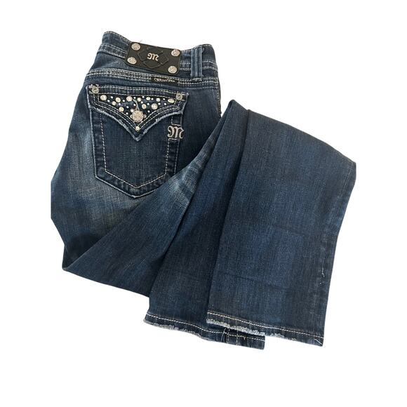 Miss Me Jeans Womens SZ29 Blue Straight Denim Flap Pocket Bling JP5141ST - Picture 4 of 10